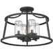 Errol 4 Light 17.99 inch Matte Black Indoor Semi-Flush Ceiling Light